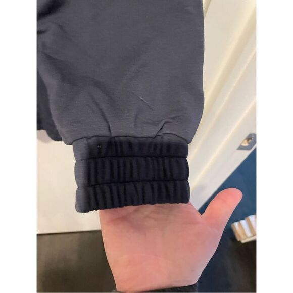 NWT Summersalt Softest French Terry Mixed-Media Hoodie Midnight Blue Sz L - Picture 8 of 9